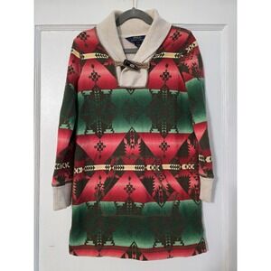 Ralph Lauren Polo Girls Small (7) Tunic Sweatshirt Aztec Print